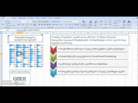 Illustrating Data with Data Bars - მონაცემების ილუსტრირება უჯრებში სვეტებით